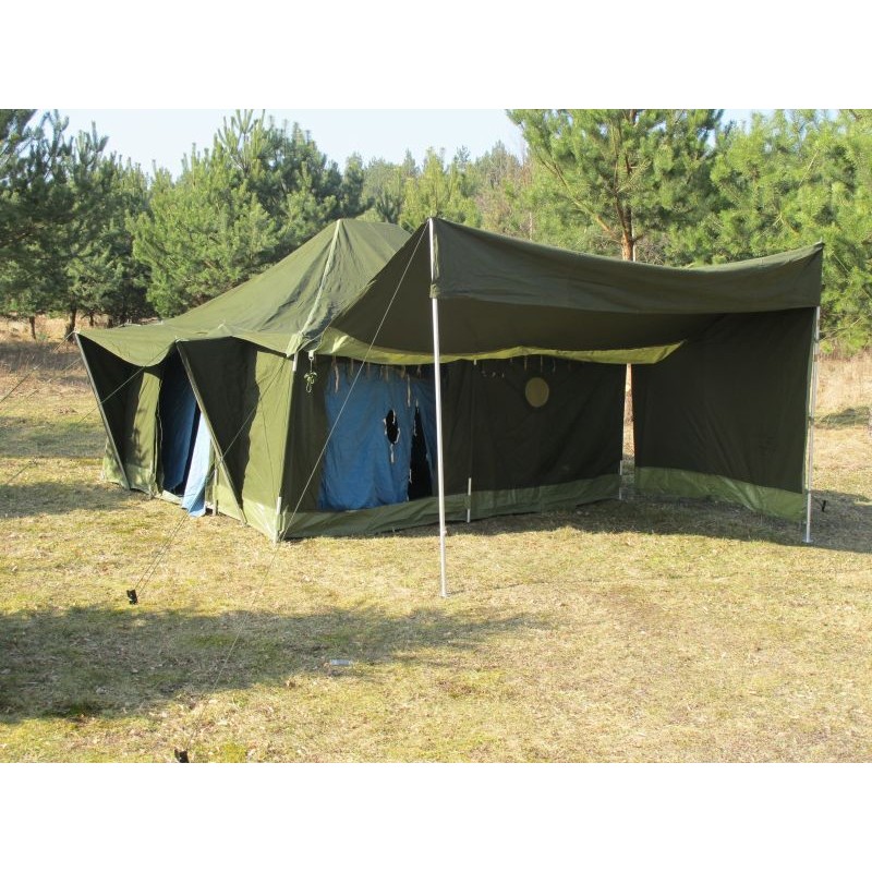 Military tent with garage