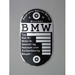ID plate  BMW  [ ----- ]