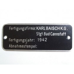 Plate for toolbox "KARL...