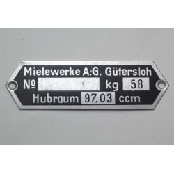 Schild "Mielewerke A -G ",...