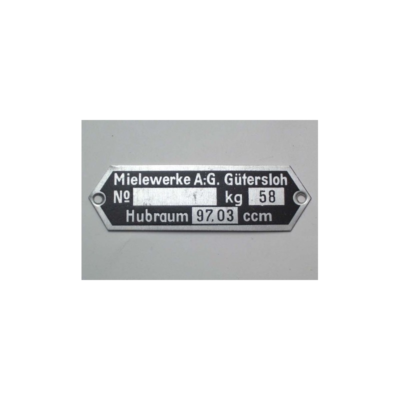 Plate "Mielewerke A -G ", 71x21 mm