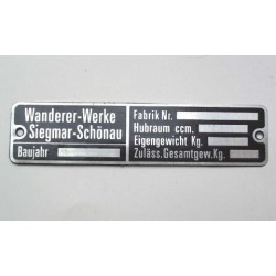 Plate "Wanderer-Werke",...