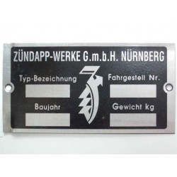 ID plate " ZUNDAPP-WERKE G...