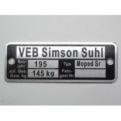 ID plate Simson