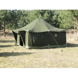 Military tent with garage
