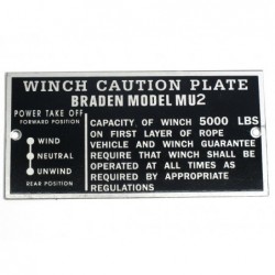 ID plate, winch caution plate