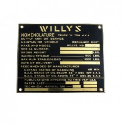 ID plate, Willys, 101 x 82 mm