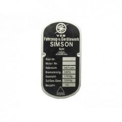 ID plate, Simson AWO 425S