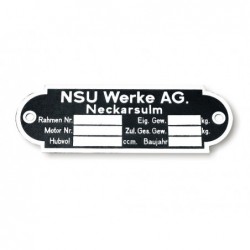 ID plate NSU Werke AG