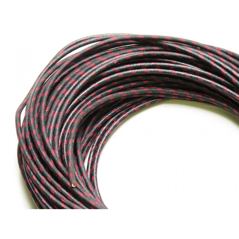 cotton braided wire 2,5mm2 , black/red