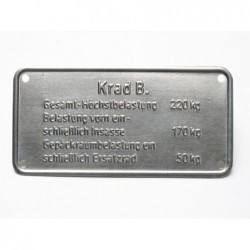 Schild "Krad B" 105x52